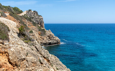 Fototapeta na wymiar the coast of the mediterranea sea near porto christo 