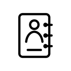 Linear Address Book icon in vector