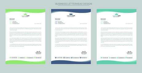 Fototapeta na wymiar Professional creative company letterhead template design