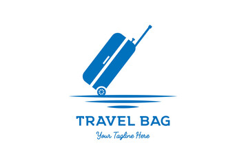 Vintage Retro Travel Bag Silhouette Icon Logo Design Vector