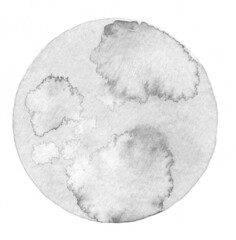 Handmade Painted Isolated Watercolor Primitive Shape Illustration