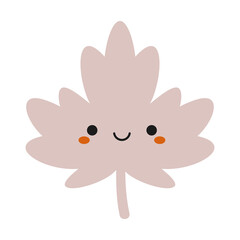 Cute autumn leaf.  Isolated vector illustration on white background. 