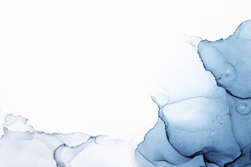Marble ink abstract art from exquisite original painting for abstract background . Painting was painted on high quality paper texture to create smooth marble background pattern of ombre alcohol ink . © InfiniteFlow