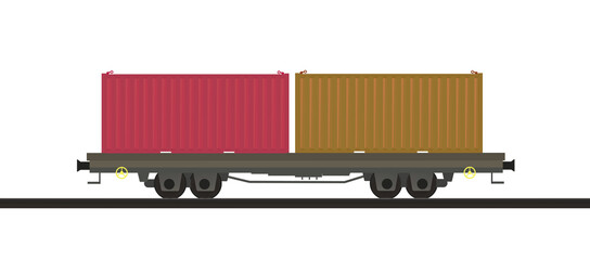 Transport cargo wagon. vector illustration 