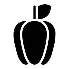 yellow pepper glyph icon