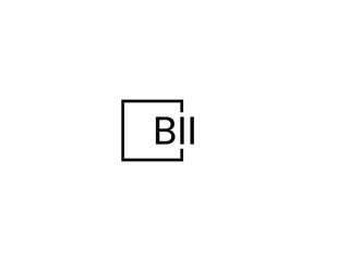 BII Letter Initial Logo Design Vector Illustration