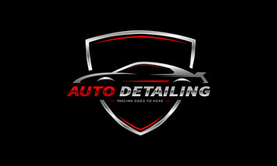 Car logo, auto detailing logo, automotive logo. Sports vehicle vector illustration, sports vehicle icon	