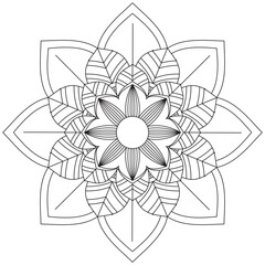 Leaf Flower Petal Coloring Mandala Art Simple Graphic Shape Vector Floral Oriental Outline Vintage Decorative Elements Pattern Illustration Islam Arabic Indian Turkish Mystic Religion Morals Lotus