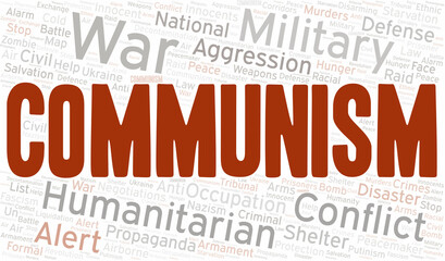 Communism word cloud. Vector made with the text only.