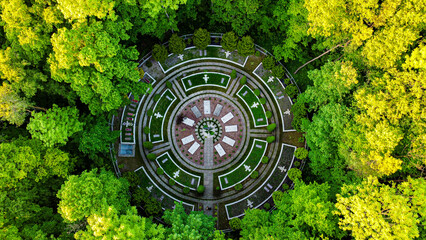 łabunie cmentarz okrągły park pałac Szeptyckich zespół pałacowo parkowy - obrazy, fototapety, plakaty