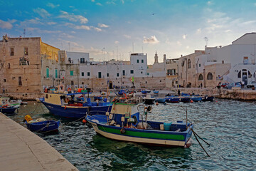 The beautiful picturesque fishing harbour with boats of the charming and typical of the region...