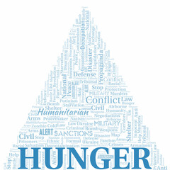 Hunger word cloud. Vector made with the text only.