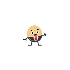 Egg Businessman Character with isolated background
