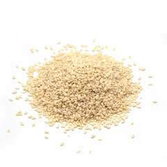 White sesame seed isolated on white background. spot focus.