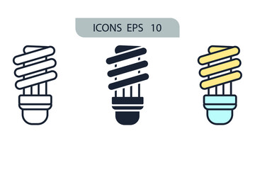 energy efficiency light bulb icons  symbol vector elements for infographic web