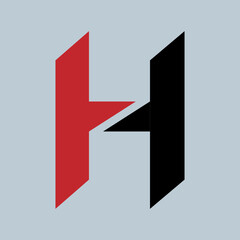 H Letter Logo Design, Vector, Red & Black Colour 