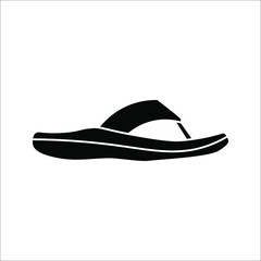 Slipper linear vector icon. Flip flops line thin sign. filled flat sign, solid pictogram isolated on white background.