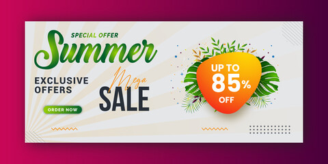 Summer sales banner background Design template