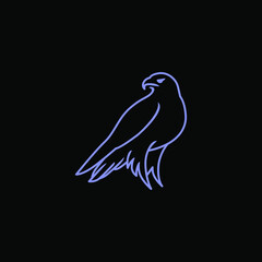 Falcon vector on line style for logo suggestion