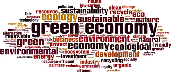 Fotobehang Green economy word cloud © laufer