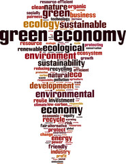 Obraz premium Green economy word cloud