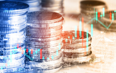Finance and money technology background concept of business prosperity and asset management ....