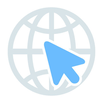 Global, communication, cursor icon