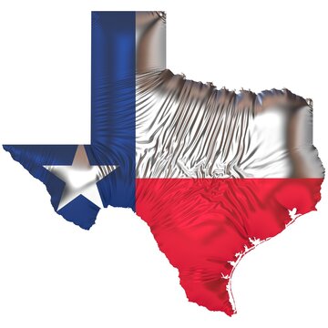 US-Bundesstaat Texas mit Flagge