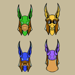 anubis set vector illustration that is specifically made for the needs of branding stickers and so on
