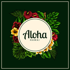 aloha hawaii vector illustration