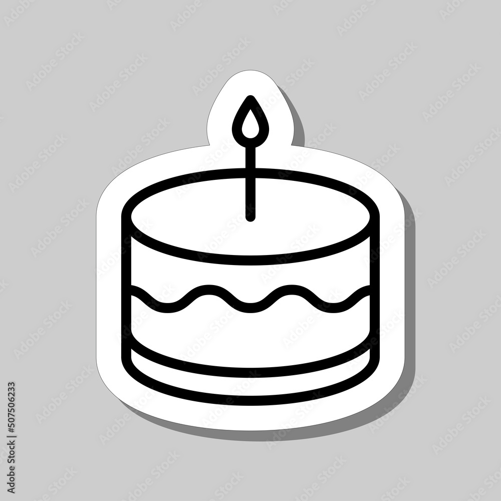 Poster cake simple icon vector. flat design. sticker with shadow on gray background.ai