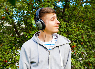 Young Man listen to the Music