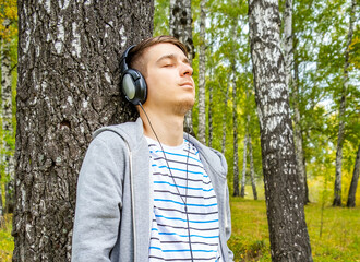 Young Man listen to the Music