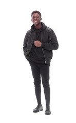 handsome stylish guy looking at the camera. isolated on white