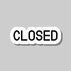 Closed simple icon vector. Flat design. Sticker with shadow on gray background.ai