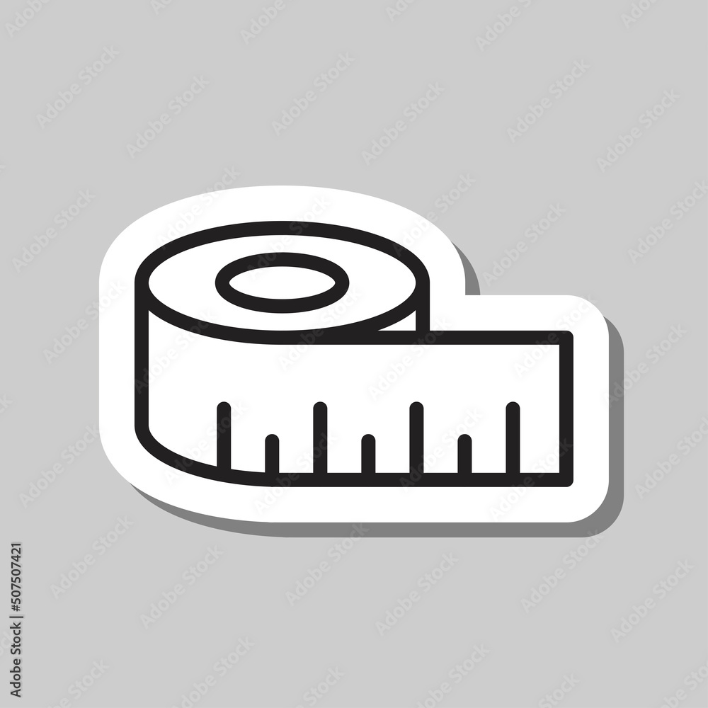 Poster measure simple icon vector. flat design. sticker with shadow on gray background.ai