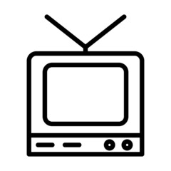Tv Icon in trendy flat style isolated on grey background.