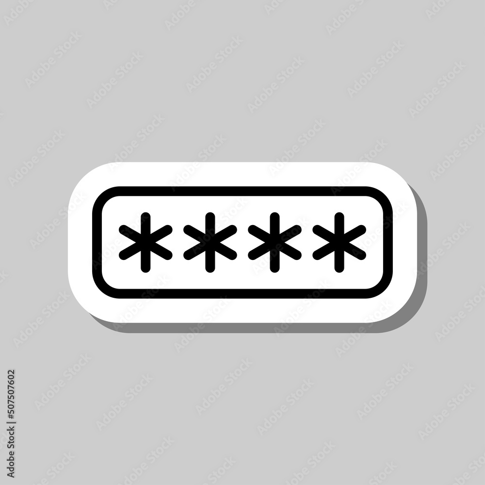 Aufkleber password simple icon vector. flat design. sticker with shadow on gray background.ai