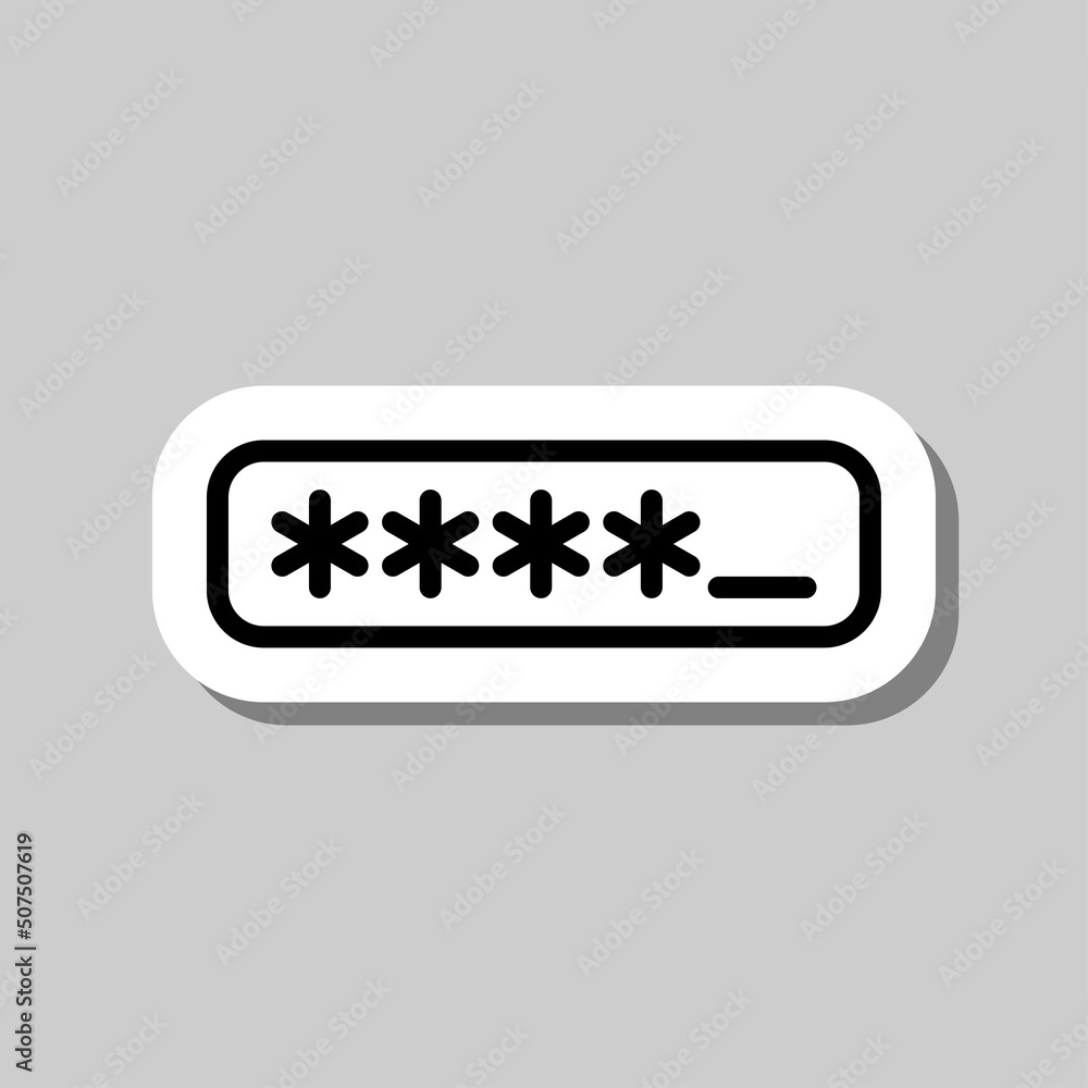 Poster password simple icon, vector. flat design. sticker with shadow on gray background.ai