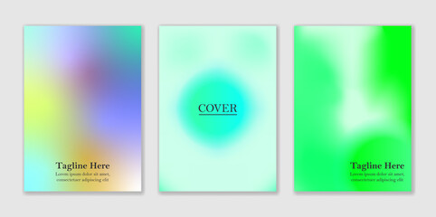 Abstract colorful gradient liquid cover set template. Modern poster set with gradient, hologram, star element, circle shapes. Futuristic design for brochure, flyer, wallpaper, banner