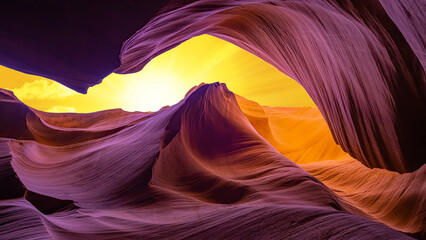 Antelope Canyon Arizona USA - abstract and amazing background. Travel and beauty of nature concept.