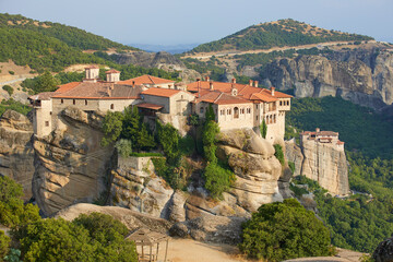 The typical monasteries of Meteora, Greece
