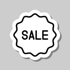 Sale icon vector. Flat design. Sticker with shadow on gray background.ai