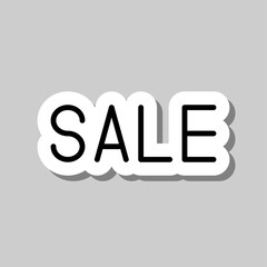 Sale simple icon vector. Flat design. Sticker with shadow on gray background.ai