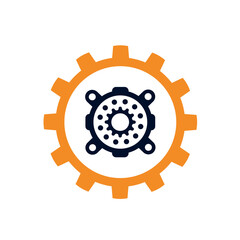 Vector illustration, icons, logo with car details. Car service. Auto parts store. Flat design.