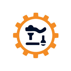 Vector illustration, icons, logo with car details. Car service. Auto parts store. Flat design.