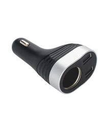 charger for the phone in the car from the cigarette lighter, on a white background