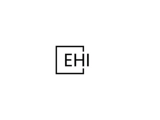 EHI Letter Initial Logo Design Vector Illustration