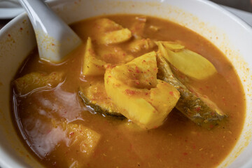 Spicy soup, Southern Yellow Thai Curry With Fish and Durian
