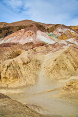 Artist Drive in Death Valley with colorful mountains